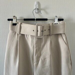 Zara Cream Belted Trousers